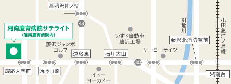 交通のご案内 湘南慶育病院サテライト 〒252-0822 神奈川県藤沢市葛原2451